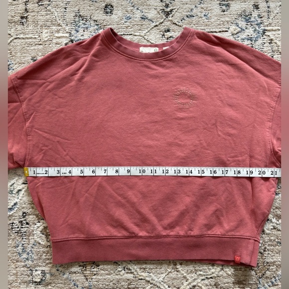 Tasc Sweatshirt Womens Sm Red Pullover Organic Cotton Stretch Crew Neck Casual - Picture 7 of 8
